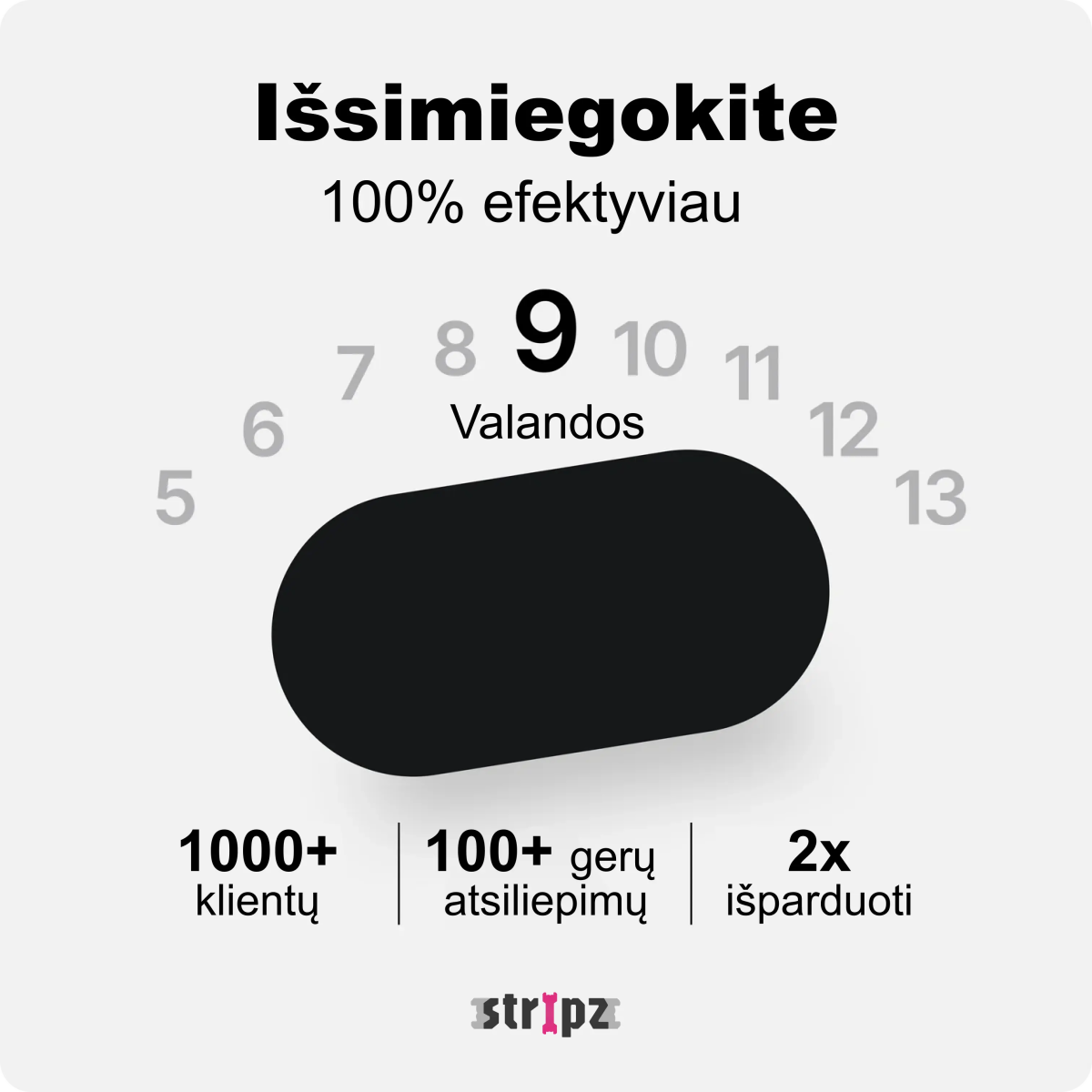 Atleto rinkinys - Black - Miegui ir sportui - STRIPZ